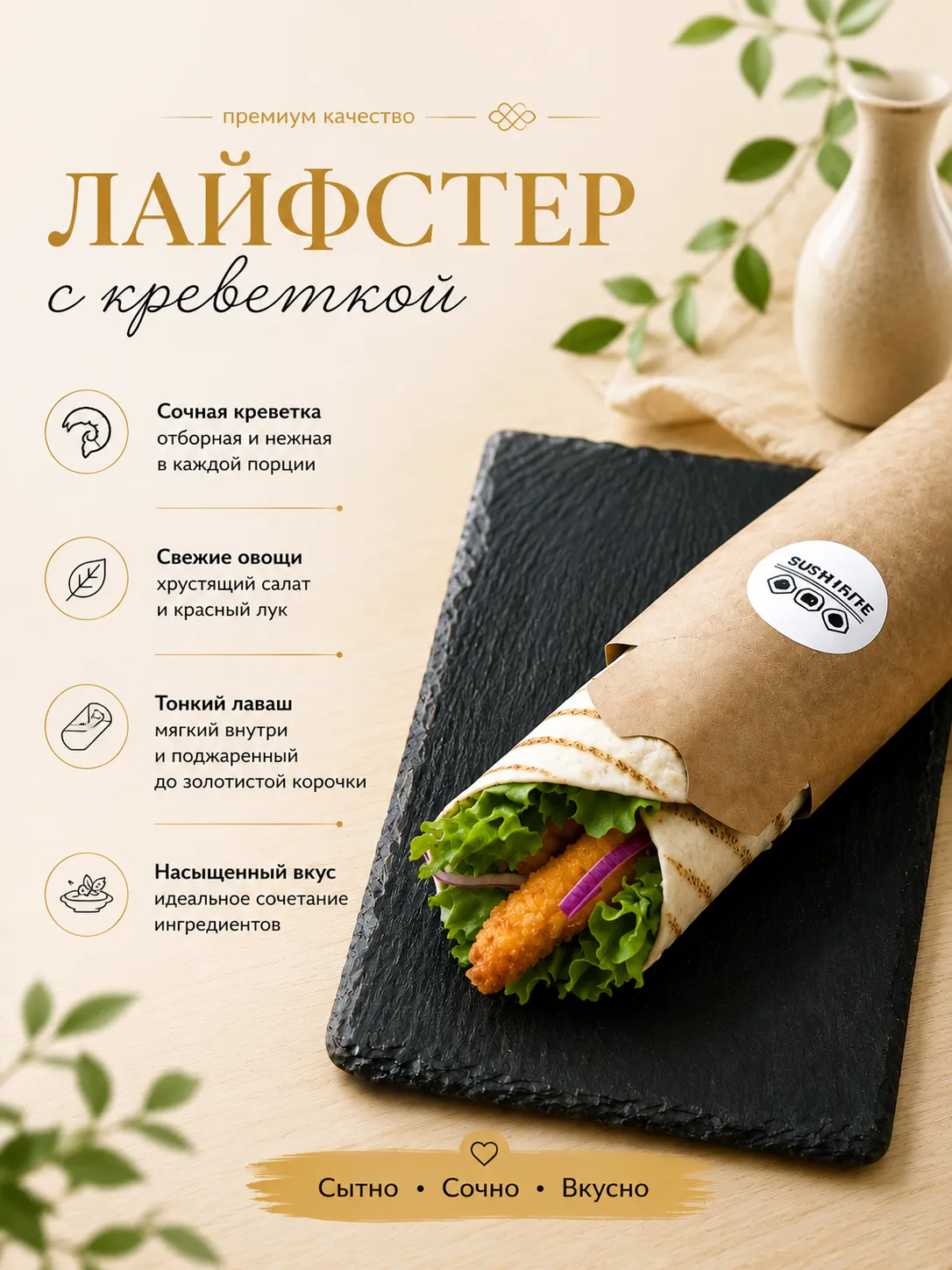 Лайфстер с креветкой