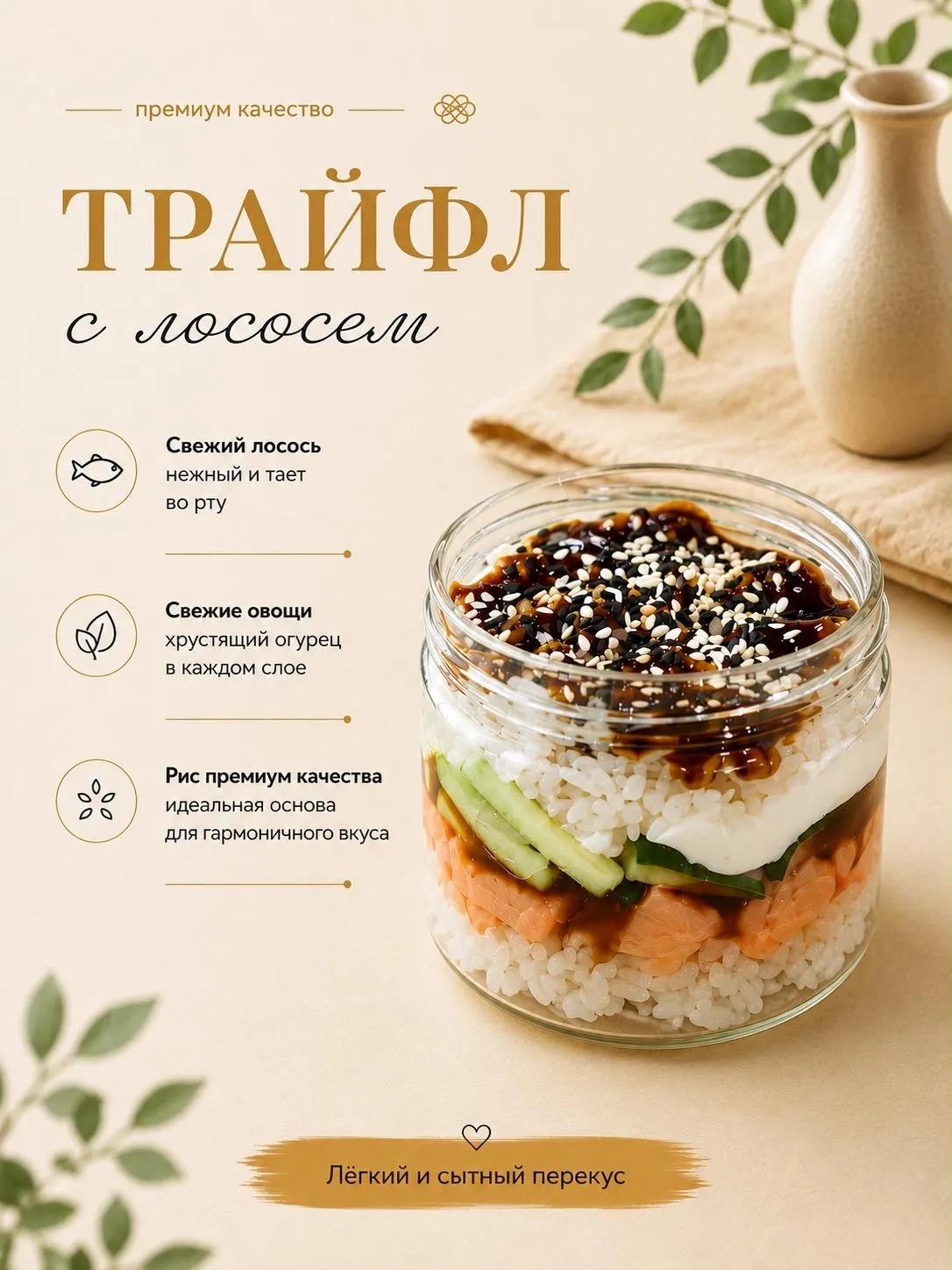 Трайфл с лососем