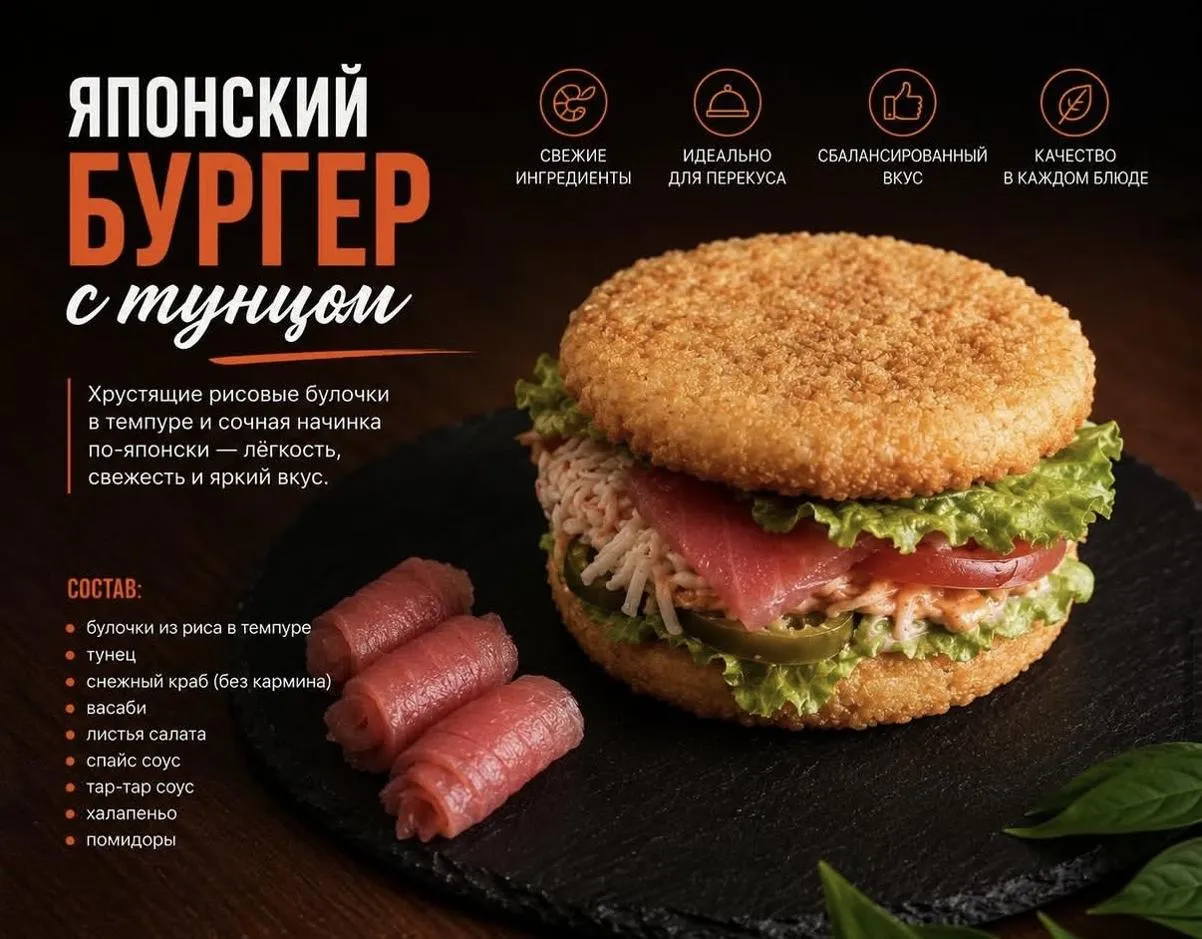 Бургер Японский с тунцом
